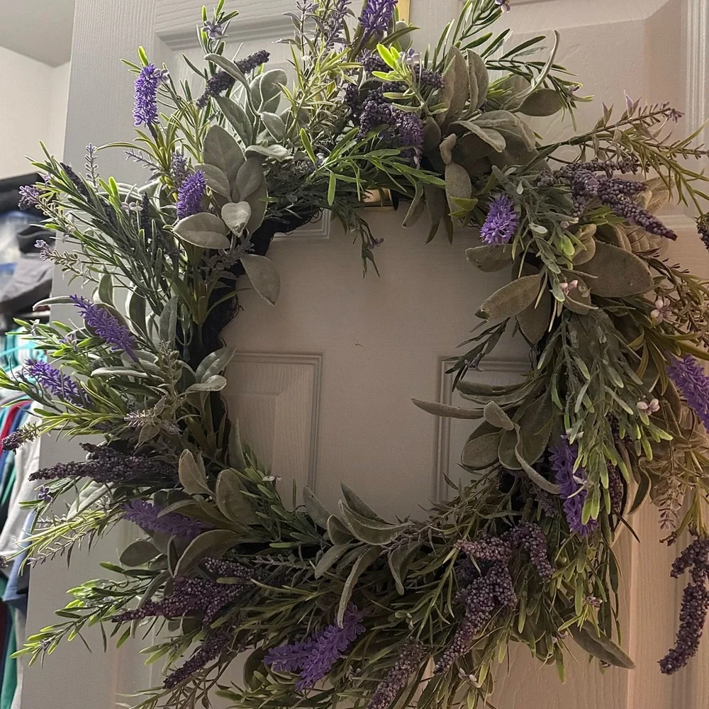 Lavender and Green Holiday Wreath